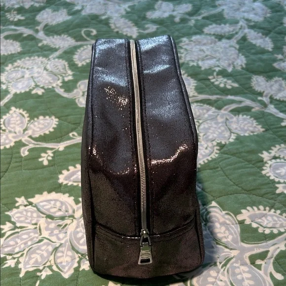 Coach Shimmering Metallic Gray Makeup Pouch - Picture 2 of 10